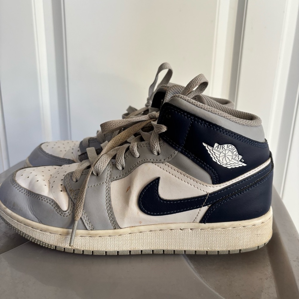 Nike Air Jordan Mid Sneakers - Navy, Grey and White